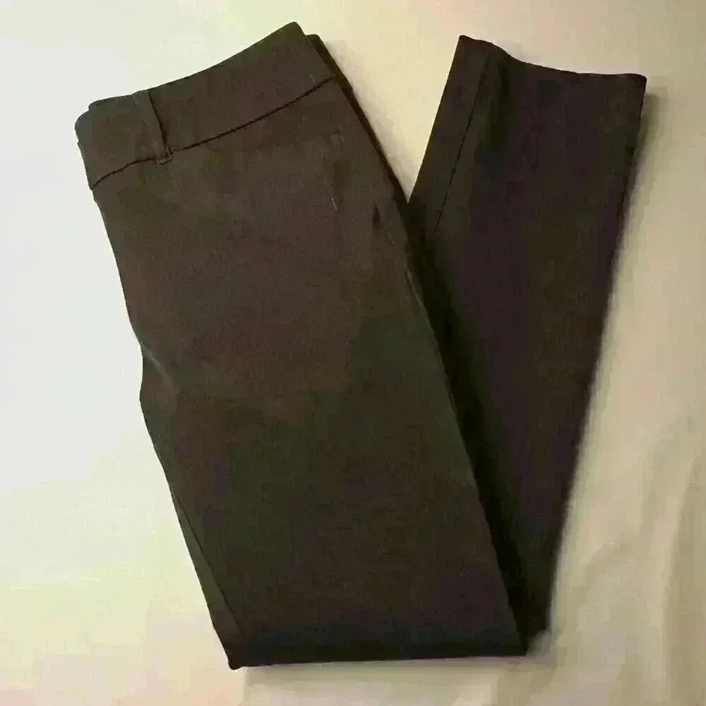 Loft Women Low Rise Skinny Ankle Petite Stretch Dress Pants Size 0P Grey Office